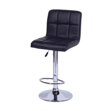 Imagem de Banqueta Boxbit Gomos Confort Estofada Preta Base Cromada