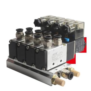 Imagem de 1 peça válvula pneumática 4v210-08 5/2 válvula solenoide grupo válvula cilindro válvula de inversão distribuidor pneumático (AC220V 6 IN 6 OUT, 3 combinações)