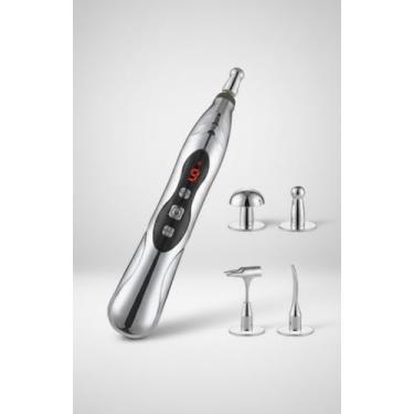 Imagem de Aparelho portátil de acupuntura, caneta de acupuntura eletrônica, recarregável por USB, alívio da dor, meridianos elétricos, caneta massageadora, ferramenta de massagem para alívio da dor com 3 cabeças de