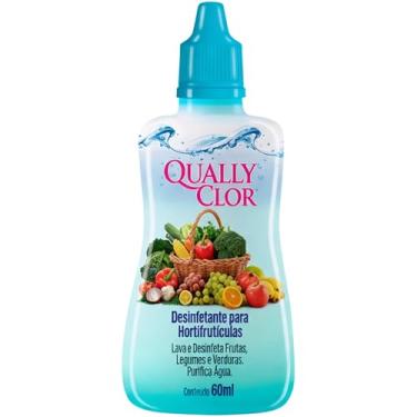 Imagem de Desinfetante Sanitizante Para Frutas Verduras Legumes 60ml Cloro Ativo