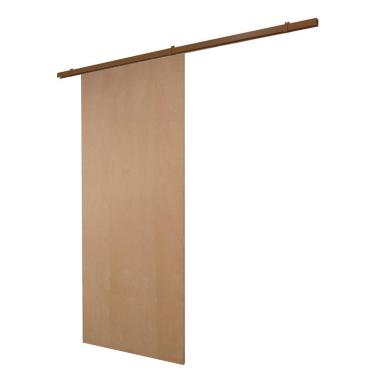 Imagem de Porta De Correr Verniz Com Kit Alumínio Marrom - 210x70