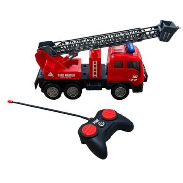 Imagem de Caminhão de Bombeiro com Controle Remoto, Brinquedo Infantil, Vermelho, Plástico, 23x9x15cm, para Crianças Acima de 3 Anos, 265g