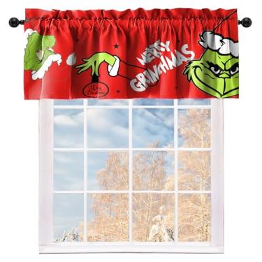 Imagem de Cortina de cozinha de Natal, Natal, Natal, Natal, inverno, pequena janela, sanefas, com bolso para varão, Natal, casa de fazenda, banheiro, lavanderia, cortinas curtas, decoração, 132 x 45 cm