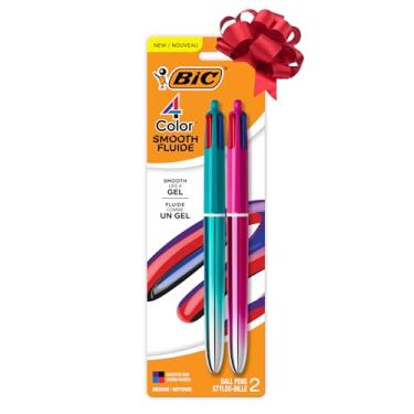 Imagem de BIC Caneta esferográfica retrátil gradiente suave de 4 cores, ponta média de 1,0 mm, 2 unidades de tinta sortida