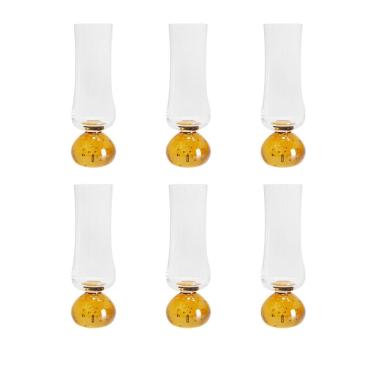 Imagem de Conjunto 6 Taças de Champanhe Vidro Base  Âmbar 240ML 18,5cm GI0056 BTC