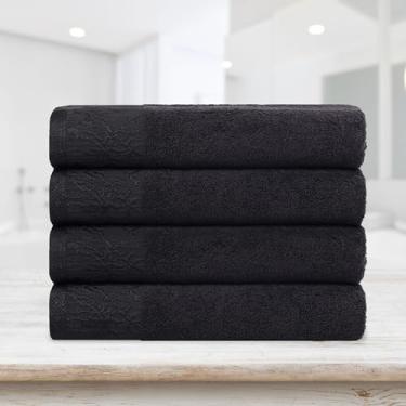 Imagem de Superior Toalhas de banho de algodão, conjunto de 4, borda de jacquard floral, toalha de corpo para banheiro, banho de hóspedes, resort, hotel, Airbnb, itens essenciais para casa, adultos e crianças,