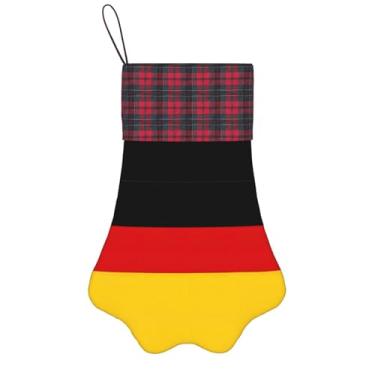 Imagem de SKKNT Meias de Natal com estampa de bandeira da Alemanha, animais de estimação, decoração de Natal, cães, gatos, árvore, presente conveniente