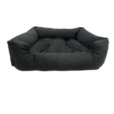 Imagem de Cama Pet (P/M/G) em Suede, Para Cachorro e Gato, Confortável, Fofinha e Lavável(Preto,55x55)