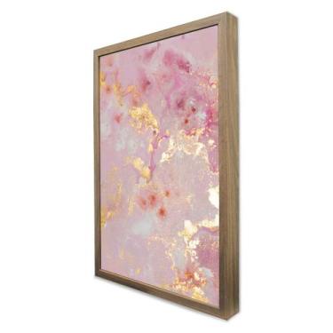 Imagem de Quadro Decorativo Abstrato Mármore Rose Gold Delux em Moldura Caixa - 