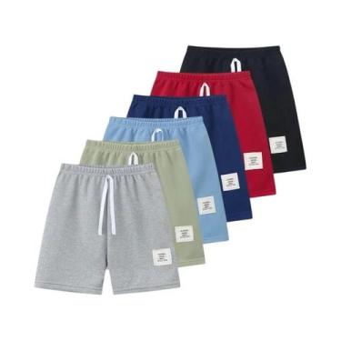 Imagem de Shorts Infantis De Cor Sólida Com Cordão Para Meninos E Meninas, Calça