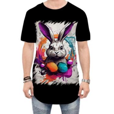 Imagem de Camiseta Longline Páscoa Coelhinho Artístico Design 5 - Kasubeck Store