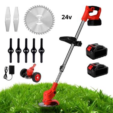 Imagem de Cortador de Grama OEM Roçadeira 24v 800W Elétrico Recarregável com Rodas para Jardim a Bateria