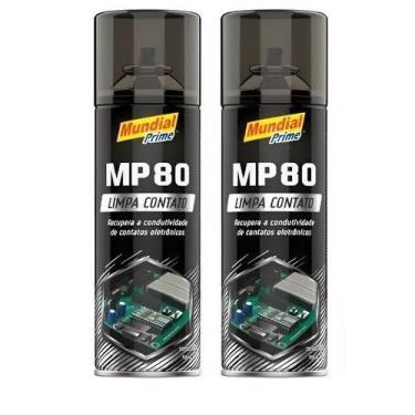 Imagem de Kit 2 Limpa Contato Spray MP80 Elétrico Elétronico 300ml Mundial Prime