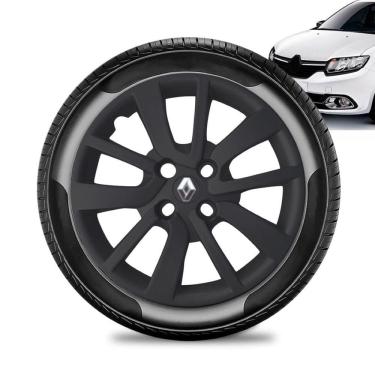 Imagem de Calota Renault Logan aro 14 2014 15 16 20 Preta Fosca Preto