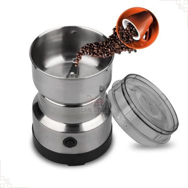 Imagem de Moedor De Cafe Triturador Café E Grãos Eletrico Em Aço Inox 110V