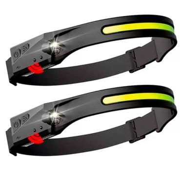 Imagem de Kit 2UN Lanterna Cabeça LED Sensor On/Off B-Max 5 Modos Prova d`Água Carregador