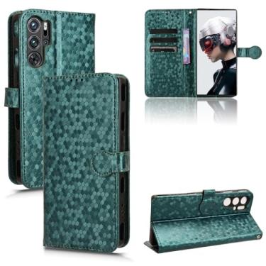 Imagem de Kukoufey Capa de couro compatível com Nubia Red Magic 9 Pro +, capa de telefone de couro PU capa flip compatível com Nubia Red Magic 9 Pro NX769J capa verde