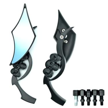 Imagem de Goevian Espelhos retrovisores de motocicleta compatíveis com Davidson Sportster, scooter, ciclomotor, bicicleta de rua, bicicleta suja, turismo, cruzador, helicóptero - preto