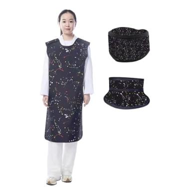 Imagem de Lead Apron Conjunto De 3 Peças De Avental De Chumbo De Raio X Preto, Tampa De Chumbo Unissex E Protetor De Colar De Tireoide, Para Cirurgia Hospitalar Médica CT(0.35mmPb,Xl/25.62x43.30in)