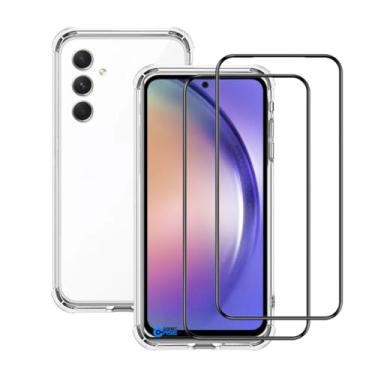 Imagem de Capa 54 5g, Capinha Anti Impacto e 2x Pelicula Vidro 3D Para Samsung Galaxy A54 Case Transparente Proteção de Câmera