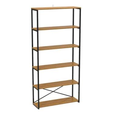 Imagem de Estante Industrial Stanford Amêndoa E Preta 90 Cm