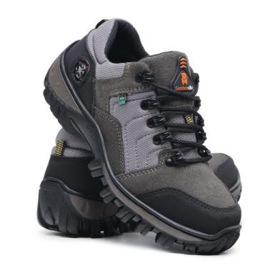 Imagem de Tênis Coturno Masculino De Couro Legítimo - Gaelshoes, Cinza, 40