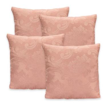 Imagem de Kit 4 Capas de Almofada c/ Zíper em Jacquard Adamascado Luxo 40cm x 40