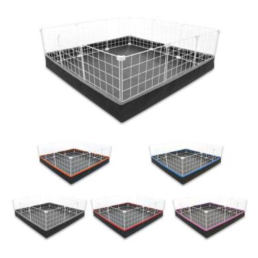 Imagem de Cercado Aramado Porquinho da Índia 90x90 Cm Branco com Bandeja Higiêni