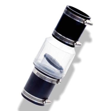 Imagem de Válvula de retenção silenciosa - Válvula de retenção de 3,5 cm para tubos de condensado e esgoto - Flapper carregado, corpo de plástico durável, válvula de drenagem unidirecional