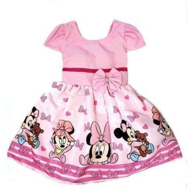 Imagem de Vestido Temático Minnie Baby - Pequenos Encantos Baby, Rosa, GG - 8/10