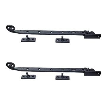 Imagem de Adonai Hardware Suporte de batente para janela de ferro fundido antigo antigo (fornecido como 2 peças por pacote) - Revestido em pó preto fosco