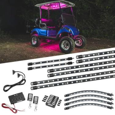 Imagem de LEDGlow Kit de iluminação neon para carrinho de golfe de 4 lugares com 12 milhões de cores LED com dossel, poço de roda e luzes internas para carro EZGO Yamaha Club - Serve para bateria de 12 volts -