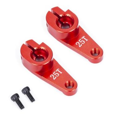 Imagem de WEFEINO 2Pcs 25T Servo Horn 15mm 18.5mm Metal 25 Teeth Steering Servo Arm Compatible with 1/10 RC Off-Road Crawler Drift Racing Car (15mm 25T)