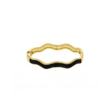 Imagem de Bracelete Elegante Onda Dourada com Resina - GEMERSON BIJOUX, Preto