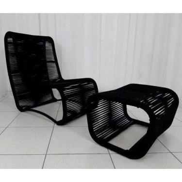 Imagem de Espreguiçadeira em Corda Náutica - 1 Poltrona + Mesa Centro - King Sin