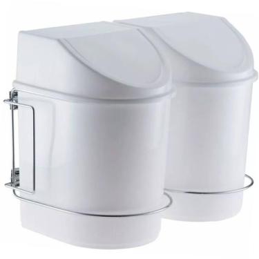 Imagem de Lixeira Seletiva Para Cozinha 12l Deslizante Dupla Corrediça - Schmitt