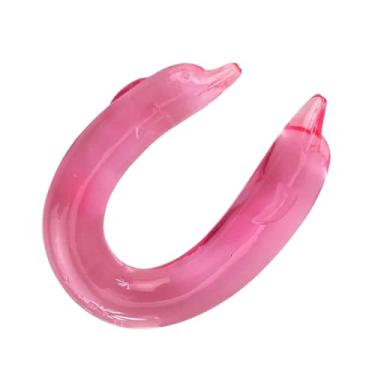 Imagem de Dildo Duplo em Formato de Golfinho - Prótese Jelly Estimuladora, 30 cm