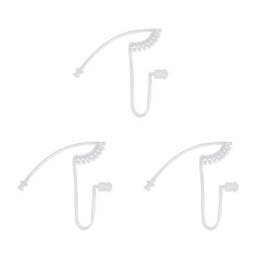 Imagem de YNIBST Kit de substituição de tubo de bobina acústica com ponta de orelha, para fone de ouvido de vigilância Motorola Baofeng Kenwood Walkie Talkie (transparente, 3 pacotes)
