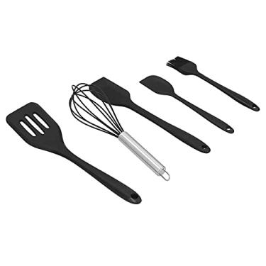 Imagem de Conjunto de Utensílios de Cozinha de Silicone de 5 Peças Akozon - Espátula de Silicone Tudo-em-um, Raspador e Ferramentas de Cozimento para Decoração de Bolo DIY - Conjunto de