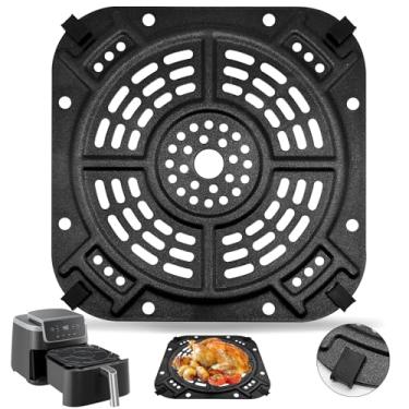 Imagem de GWBSXM Placa de grelha Air Fryer para Ninja AF141 Air Fryer Pro 4 em 1 de 5 QT, acessórios para fritadeira a ar de 21 x 21 cm, bandeja de prateleira, peças de substituição com amortecedores de
