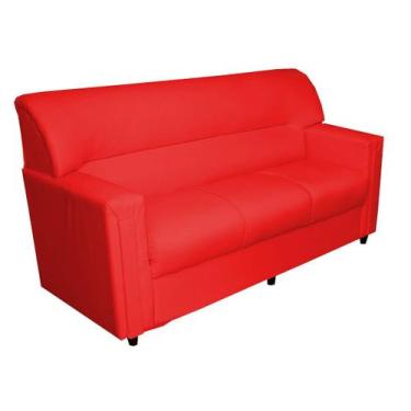 Imagem de Sofá Topázio 3 Lugares Courano Vermelho - Orthovida - Orthovida Colchõ