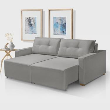 Imagem de Sofá para Sala de Estar Palermo Linho - 196 Cm