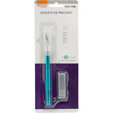 Imagem de Estilete De Precisão Tipo Bisturi Uso Artístico com 5 Lâminas brw - ES0100