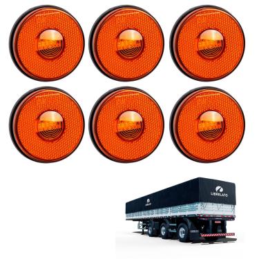 Imagem de 6 Lanterna Lateral Librelato LED Âmbar 85mm Saída Fios