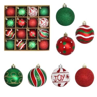 Imagem de Decorazioni dell'albero di Natale, 16 PZ Set di ornamenti Della sfera di Natale, Degli ornamenti di Natale Balls Shatterproof Hanging Ornaments Kit (Estilo - 1)
