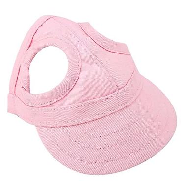 Imagem de Pet Sunbonnet Cap Cap Protection UV Chapéu de Lona Ajustável Com Design de Orelhas Arrebatadas para Atividades Ao Ar Livre Em Azul Preto Rosa (M)