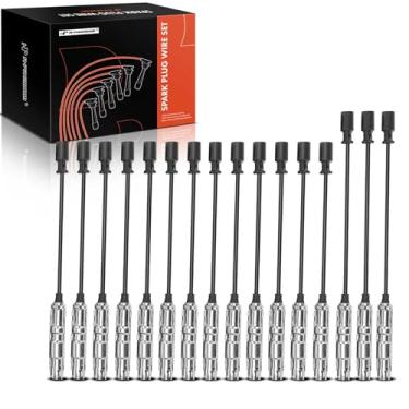 Imagem de A-Premium Conjunto de 16 fios de vela de ignição compatíveis com Mercedes-Benz W202 W210 C43 AMG CL500 CLK430 CLK500 CLS500 E430 E500 G500 ML430 ML500 S430 SL500