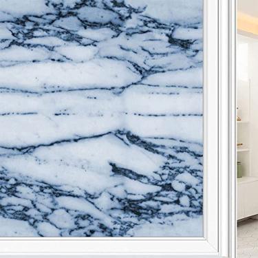 Imagem de Película de janela 3D de mármore, textura de estilo mármore, para porta de vidro, banheiro, sala de estar, L90 x C 190 cm