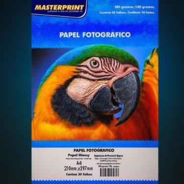Imagem de Pacote Papel Fotográfico 180g Glossy com 50 Unidades A4 210mmX297mm - 