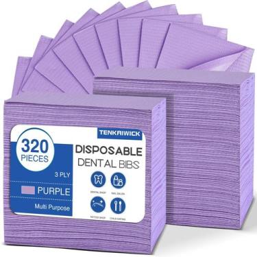 Imagem de Babadores dentários descartáveis TENKAIWICK 320, pacote impermeável